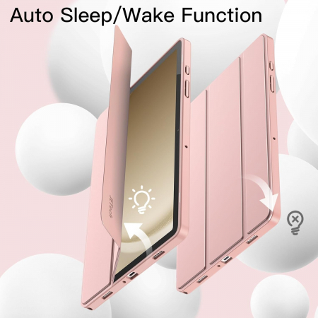 Husă pentru Samsung Galaxy Tab A9 A9 Plus 11 inch 2023,  moale TPU cu suport triplu, auto Sleep Wake Rose Gold [4]