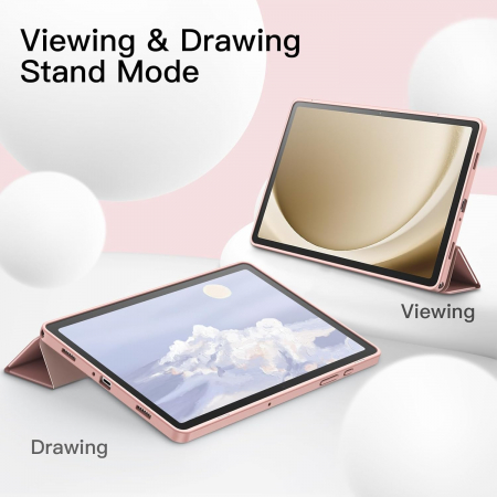 Husă pentru Samsung Galaxy Tab A9 A9 Plus 11 inch 2023,  moale TPU cu suport triplu, auto Sleep Wake Rose Gold [5]