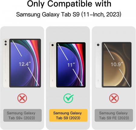 Husa pentru Samsung Galaxy Tab S9 11-inch cu suport de stilou, transparenta spate, blue [1]