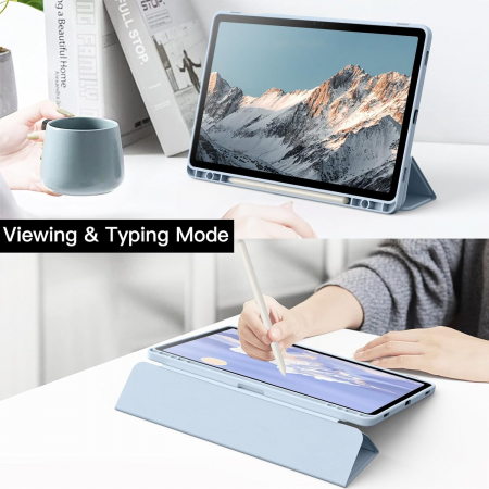 Husa pentru Samsung Galaxy Tab S9 11-inch cu suport de stilou, transparenta spate, blue [5]