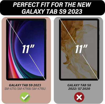 Husa pentru Samsung Galaxy Tab S9 11-inch cu suport de stilou, Verde inchis [1]