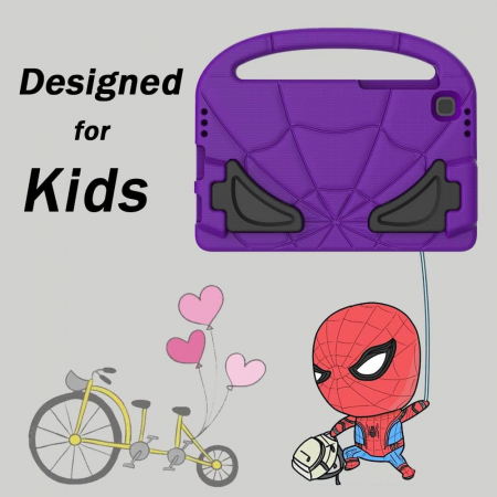 Husă pentru tabletă Samsung Galaxy Tab A7 Lite 8.7 2021, ușoară, rezistentă la șocuri, pentru copii, cu suport de mâner - Violet [2]