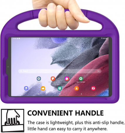 Husă pentru tabletă Samsung Galaxy Tab A7 Lite 8.7 2021, ușoară, rezistentă la șocuri, pentru copii, cu suport de mâner - Violet [4]