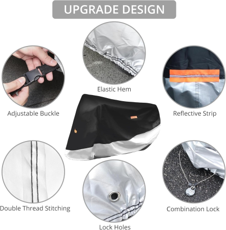 Husa protectie motocicleta, moped, bicicleta din material Oxford 245 x 105 x 125 cm [3]