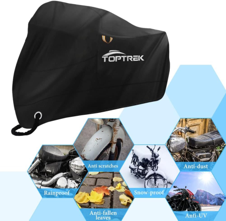 Husa protectie motocicleta XXXL, din material Oxford 210D, impermeabilă și respirabilă, 265*105*133 cm [3]