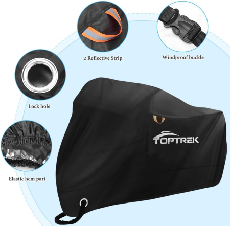 Husa protectie motocicleta XXXL, din material Oxford 210D, impermeabilă și respirabilă, 265*105*133 cm [2]