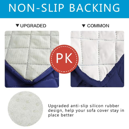 Husa albastra pentru fotoliu, cu protectie cotiere, moale, lavabila [4]