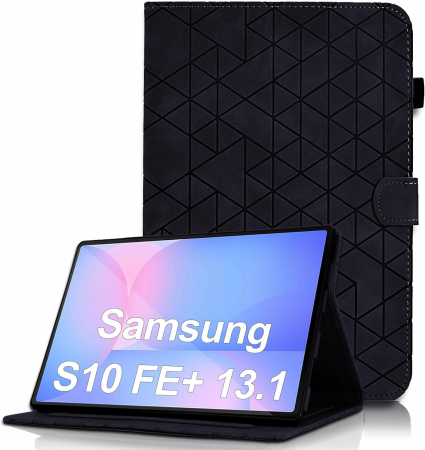 huse tablete - Husă Samsung Galaxy Tab A8 10.5 inch 2021 (SM-X200/X205/X207) din piele PU, cu suport cu buzunar pentru card, Negru