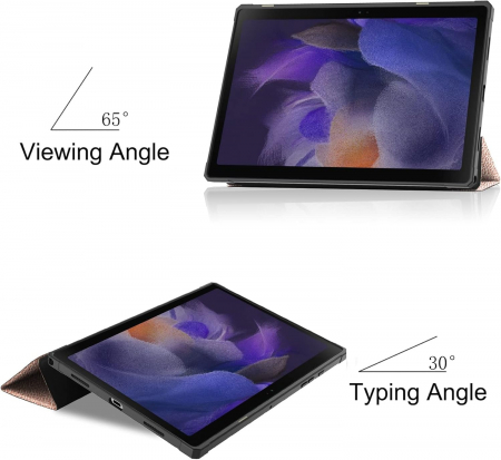 Husă Samsung Galaxy Tab A8 10.5 inch 2021 (SM-X200/X205/X207), subțire, cu suport pliabil, pentru trezire/somn automat Gold [2]