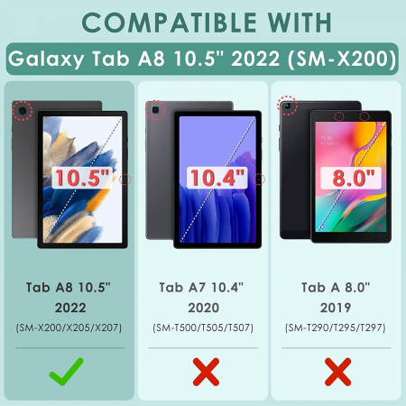 Husă Samsung Galaxy Tab A8 10.5 inch 2021 (SM-X200/X205/X207), subțire, cu suport pliabil, pentru trezire/somn automat Gold [1]
