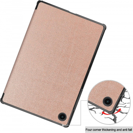 Husă Samsung Galaxy Tab A8 10.5 inch 2021 (SM-X200/X205/X207), subțire, cu suport pliabil, pentru trezire/somn automat Gold [5]