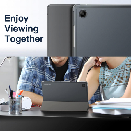 Husă Samsung Galaxy Tab A8 10,5 inch 2021 (SM-X200/X205/X207), subțire, translucidă, cu suport foliar, trezire automată Gri [7]