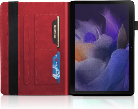 Husă Samsung Galaxy Tab A8 10.5 inch 2021 (SM-X200/X205/X207) din piele PU, cu suport cu buzunar pentru card, rosie Copacul vietii [2]