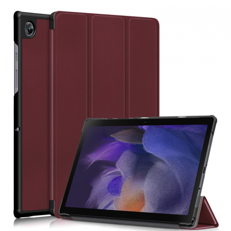huse protectie - Husă Samsung Galaxy Tab A8 10.5 inch 2021 (SM-X200/X205/X207), subțire, cu suport pliabil, pentru trezire/somn automat (Roșu)