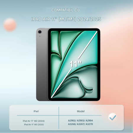 Husă si tastatură compatibil cu iPad Air 11" M2/M3, iluminata 7 culori – Verde închis [1]