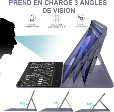 Husă si tastatură compatibil cu Xiaomi Pad 6/6 Pro 11-inch 2023 gri [3]