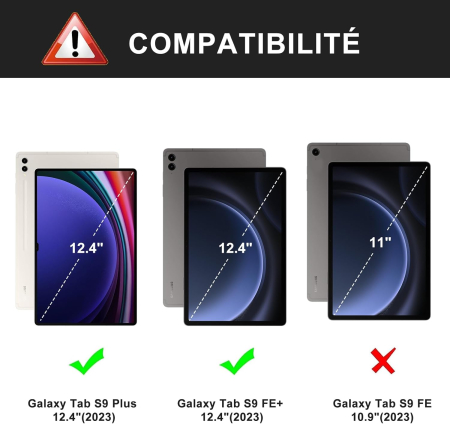 Husă bleu si tastatură cu Iluminare compatibila cu Samsung Tab FE+/S9 FE Plus 12,4" [1]