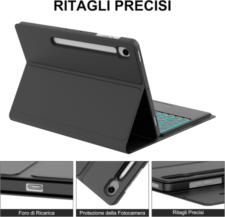Husă bleu si tastatură cu Iluminare compatibila cu Samsung Tab FE+/S9 FE Plus 12,4" [7]