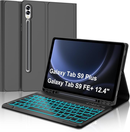 ACCESORII TELEFOANE - Husă si tastatură cu Iluminare compatibila cu Samsung Tab FE+/S9 FE Plus 12,4"