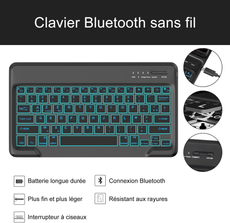Husă si tastatură cu Iluminare compatibila cu Samsung Tab FE+/S9 FE Plus 12,4" [4]