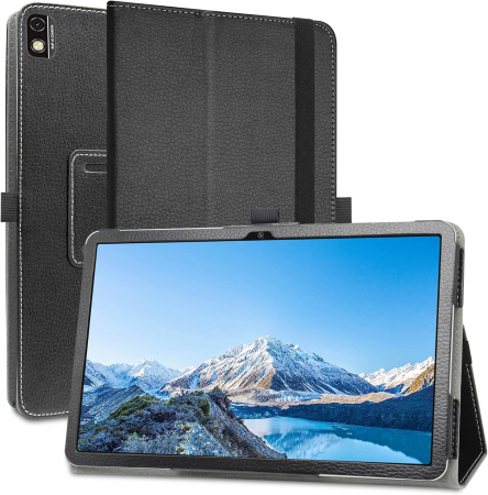 huse tablete - Husa tableta Blackview Tab 15, 10.5 inci, piele PU neagra
