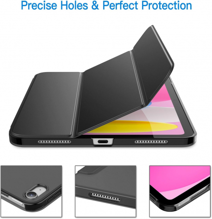 Husa tableta iPad 10 10,9 inchi, model 2022, generația a 10-a cu Auto Sleep Wake Deep Neagra [2]
