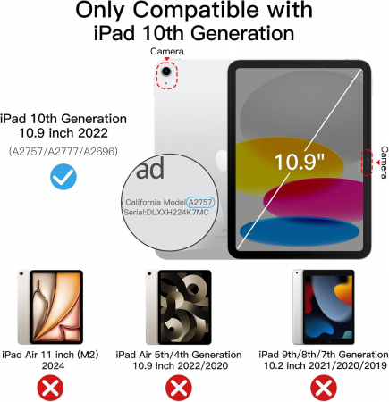 Husa tableta iPad 10 10,9 inchi, model 2022, generația a 10-a cu Auto Sleep Wake Deep Neagra [1]