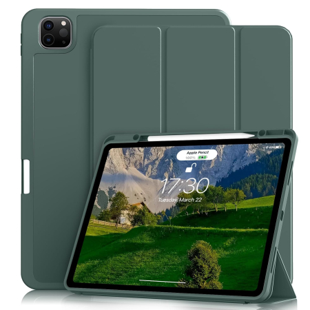 huse tablete - Husa tableta iPad Air 11 a 4-a/a 3-a/a 2-a generație (2022/2021/2020 cu Auto Sleep Wake Verde inchis