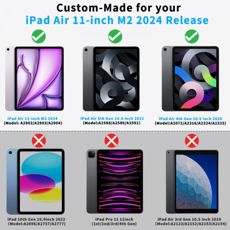 Husa tableta iPad Air 11 inch 2024 M2/ iPad Air 5/4 (2022/2020 10.9 inch) cu Auto Sleep Wake Mov [1]