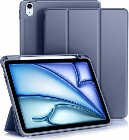 huse tablete - Husa tableta iPad Air 11 inch 2024 M2/ iPad Air 5/4 (2022/2020 10.9 inch) cu Auto Sleep Wake Albastru Navy