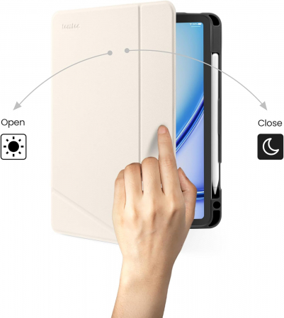 Husa pentru tableta iPad Air 11 inch M2 2024, iPad Air 10.9 inch generația 5/4 cu Auto Sleep Wake Alba [6]