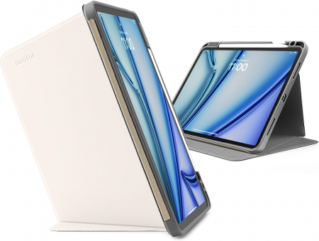 huse tablete - Husa pentru tableta iPad Air 11 inch M2 2024, iPad Air 10.9 inch generația 5/4 cu Auto Sleep Wake Alba