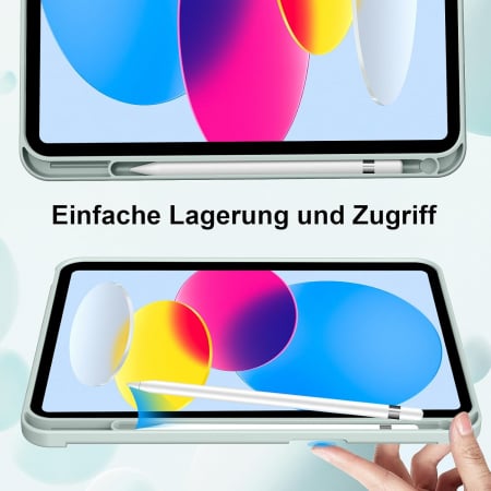 Husa tableta iPad Air 11 inch M2, Air 6 11 inch 2024/a 5-a generație (10,9 inch, 2022/2020) cu Auto Sleep Wake Verde deschis [4]