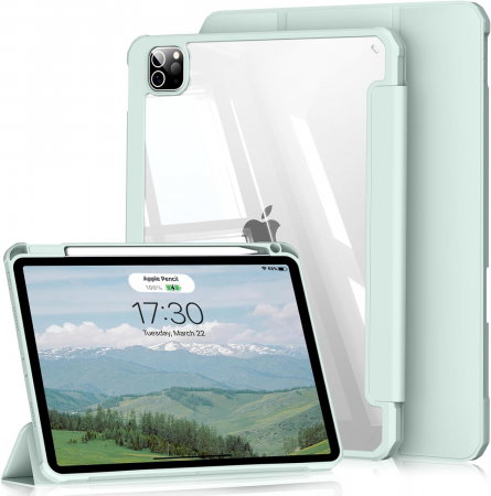 huse tablete - Husa tableta iPad Air 11 a 4-a/a 3-a/a 2-a generație (2022/2021/2020 cu Auto Sleep Wake Verde deschis
