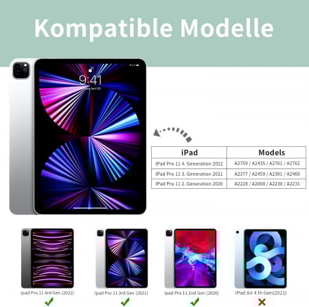 Husa tableta iPad Air 11 a 4-a/a 3-a/a 2-a generație (2022/2021/2020 cu Auto Sleep Wake Verde deschis [1]