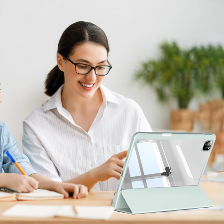 Husa tableta iPad Air 11 a 4-a/a 3-a/a 2-a generație (2022/2021/2020 cu Auto Sleep Wake Roz [4]