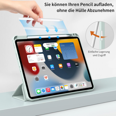 Husa tableta iPad Air 11 a 4-a/a 3-a/a 2-a generație (2022/2021/2020 cu Auto Sleep Wake Verde deschis [2]