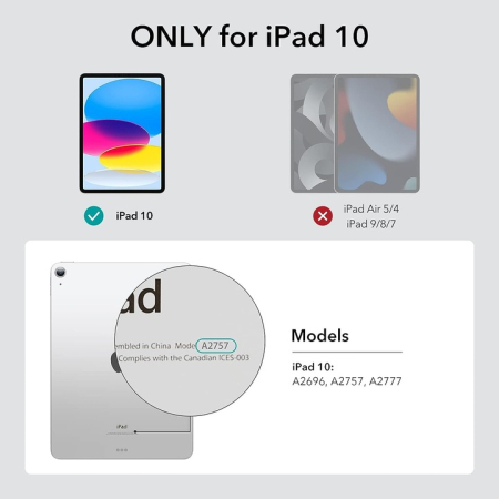 Husa argintie tableta iPad 10 10,9 inchi, model 2022, generația a 10-a cu suport pentru creion [3]