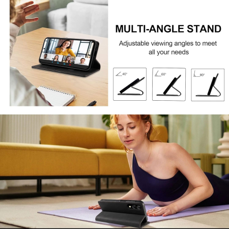 Husa piele PU compatibila cu Samsung Galaxy Edge 5G+Protector de Ecran, Clapă Magnetică, Anti-Vibrații [4]