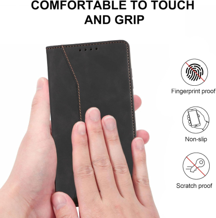 Husa piele PU compatibila cu Samsung Galaxy Edge 5G+Protector de Ecran, Clapă Magnetică, Anti-Vibrații [6]