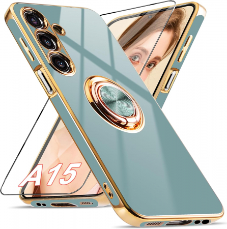 huse protectie - Husa telefon pentru Samsung Galaxy A15, dura, magnetica, cu 60° rotire, cu protectie ecran