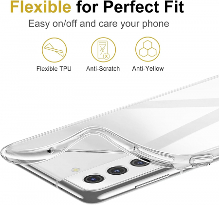 Husa telefon pentru Samsung Galaxy S22 5G, transparenta, silicon TPU moale, rezistent la șoc [5]