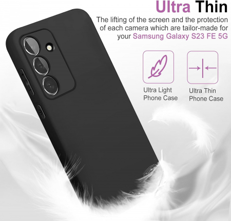 Husa telefon pentru Samsung Galaxy S23 5G, neagra, silicon TPU moale, rezistent la șoc [2]