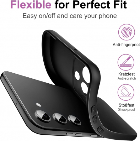 Husa telefon pentru Samsung Galaxy S23 5G, neagra, silicon TPU moale, rezistent la șoc [5]