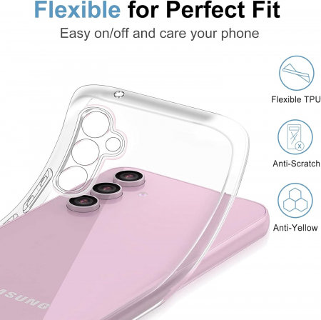 Husa telefon pentru Samsung Galaxy S23 5G, transparenta, silicon TPU moale, rezistent la șoc [5]