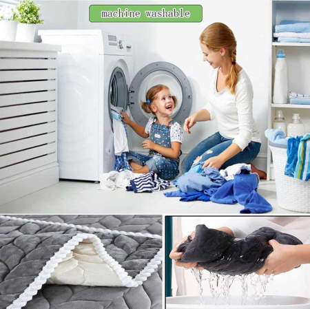 Husa universala alba anti-alunecare, protector de canapea cu textura groasa 90x120 cm [5]