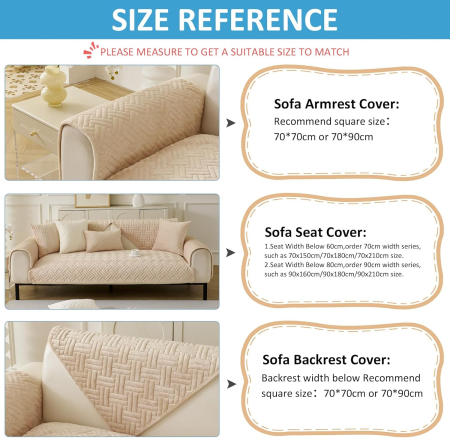 Husa universala crem anti-alunecare, protector de canapea cu textura groasa 70x90 cm [1]