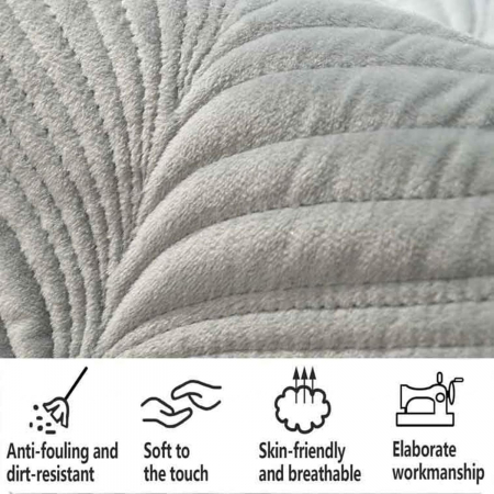 Husa universală anti-alunecare, protector de canapea solid cu textura groasă 90x90 cm, gri deschis [2]