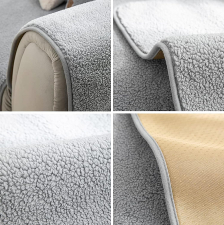 Husa universala anti-alunecare, protector de canapea solid cu textura groasa 70x120 cm, gri deschis [5]