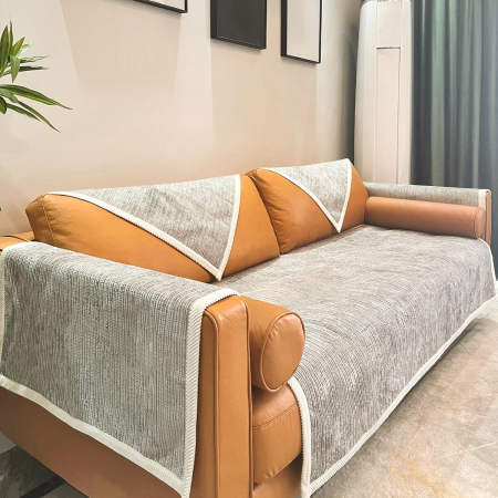 huse canapele - Husa universală anti-alunecare, protector de fotoliu, cu textura groasă 70x70 cm, gri deschis